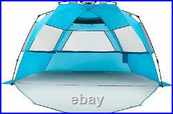 New Pacific Breeze Easy Setup Beach Tent Deluxe XL with Extendable Floor