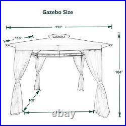 No Frame Replacement Canopy And Curtain For 10x10 Ft Outdoor Patio Garden Gazebo