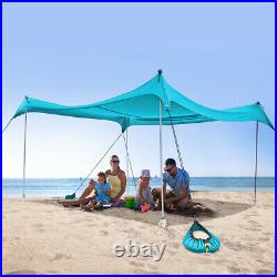OXYGIE Family Beach Tent Sunshade Canopy Pop up Sun Shelter Tarp 4 Pole UPF50+