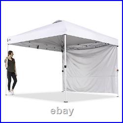 OneTouch 10 Foot x 10 Foot Instant Event Canopy with Rail Bars and Sidewall, White