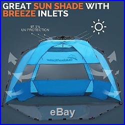 OutdoorMaster Pop Up Beach Tent Easy to Set Up, Portable Shade with SPF 50+ UV