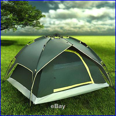 Outdoor Automatic Tent Waterproof Double layer 4 Person Instant Camping Family