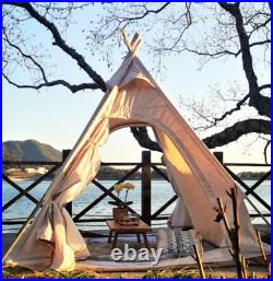 Outdoor Cotton Canvas 2-3 Person pyramid Tent with Double Door campig tipi tent
