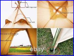 Outdoor Cotton Canvas 2-3 Person pyramid Tent with Double Door campig tipi tent