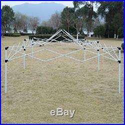 Outdoor Easy Pop Up Tent Cabana Canopy Gazebo with Walls 10' x 20' Coffee