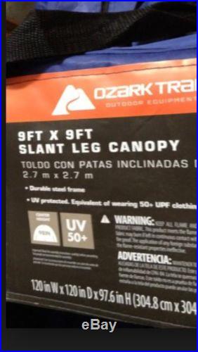 Outdoor Express 9' x 9' Slant Leg Up EZ Gazebo Tent Canopy Camping Picnics Blue