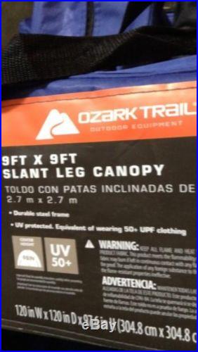 Outdoor Express 9' x 9' Slant Leg Up EZ Gazebo Tent Canopy Camping Picnics Blue