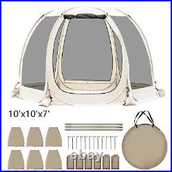 Outdoor Family Camping 4-10 Person Pop Up Cabin Tent Patio Canopy with Sidewall