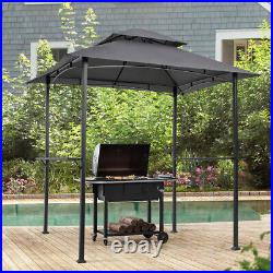 Outdoor Grill Gazebo 8 x 5 Ft Shelter Tent Double Tier Soft Top Canopy