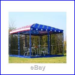 Outdoor Screen House Pop Up Tent Patriotic Camping Shelter Canopy Bug Proof Mesh