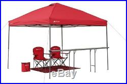 Ozark Trail 10x10 Lighted Tailgate Instant Canopy Combo, Red, Distressed Pkg