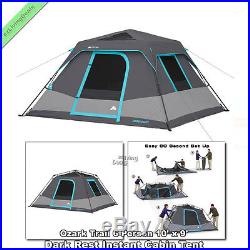 Ozark Trail 6 Person Instant Cabin Tent 10' x 9' Outdoor Camping Dark Rest Tents