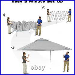 Ozark Trail Lighted Instant Canopy with Roof Vents 13'x13' Backyard Camping Tent