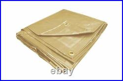 PVC Vinyl Cover Waterproof UV Resistant Heavy Duty Vinyl Tarp 13oz 18 Mil -TAN