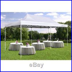 Party Tent Canopy Shelter White 10 Ft by 20 Ft Steel Frame Shade Rain Protection