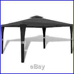 Patio 10' X 13' Outdoor Garden Rattan & Wicker Gazebo Canopy Tent Dark Gray Roof