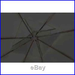 Patio Poly Rattan Gazebo Canopy with Cream White/Dark Gray Roof 10'x10'/10'x13