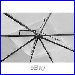 Patio Poly Rattan Gazebo Canopy with Cream White/Dark Gray Roof 10'x10'/10'x13