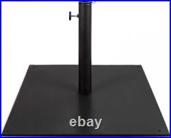 Patio Steel Umbrella Base Stand 38.5 Lbs Capacity With Tube Caps And Knob Black