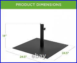 Patio Steel Umbrella Base Stand 38.5 Lbs Capacity With Tube Caps And Knob Black