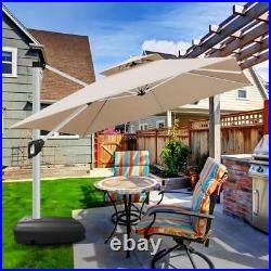 Patio Umbrella Base with Wheels, Heavy Duty Offset Umbrella Weighted Base