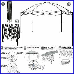 Pop Up Canopy Tent 10'x10' Canopy Instant Canopy Shelter Straight Leg Silver