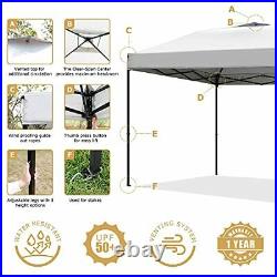 Pop Up Canopy Tent 10'x10' Canopy Shelter Straight Leg Wheeled Carry Bag-Silver