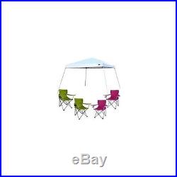 Pop Up Canopy Tent 12'x12' Wedding Gazebo 4 Chairs Sport Camping Beach Sun Cover