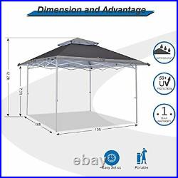 Pop-Up Canopy Tent 13x13 Instant Shelter Outdoor Canopy with Wheeled Bag Gray
