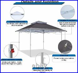 Pop-Up Canopy Tent 13x13 Instant Shelter Outdoor Canopy with Wheeled Bag Gray
