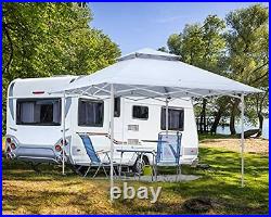 Pop-Up Canopy Tent 13x13 Instant Shelter Outdoor Canopy with Wheeled Bag White