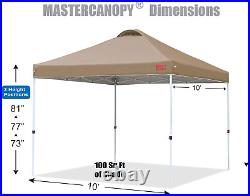 Pop-Up Canopy Tent Commercial Instant Canopy with Wheeled Bag Canopy Sandbags Kh