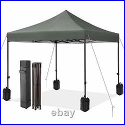 Pop Up Canopy Tent Instant Shelter, Outdoor Party Tent with Wheeled 10x10 Grey