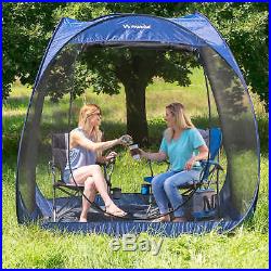 Pop Up Screen Room With Floor Tent Canopy Shade Zippered Entrance Protection Blue
