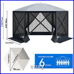 Pop-up Camping Canopy Camping Gazebo Shelter Sun Shade 6 Sided Portable 11.5 ft