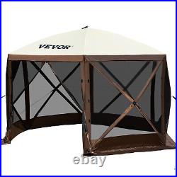 Pop-up Camping Gazebo Camping Canopy Shelter 6 Sided 10 x 10ft Sun Shade New USA