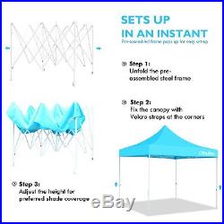Pop-up Instant Shelter Canopy Tent with Wheeled Carry Bag, 10 by 10 Ft Sky Blue