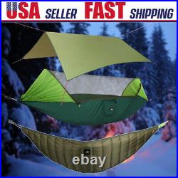 Portable Camping Hammock with Mosquito Net Under Quilt Blanket Rainfly Canopy Tarp