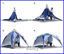 Portable Outdoors Quick Sun Shade Camping Shelter Compact Beach Canopy Tent Blue