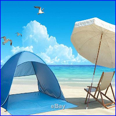 Portable Pop Up Cabana Beach Shelter Infant Sand Tent Sun Shade Outdoor UV Blue