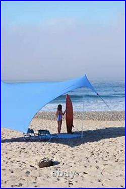 Portable Tent Beach Shade Sun Protection Reinforced Corners and Cooler Pocket