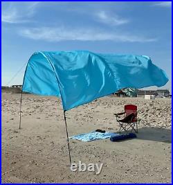 Portable beach sun shade canopy wind supported