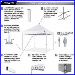 Premium Pop Up Canopy Tent 10x10 Commercial Instant Shelter, Bonus Wheeled
