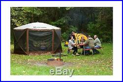 Quick Set 9879 Portable Popup Gazebo Tent 6 8 Person Outdoor Shelter Brown Tan