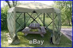 Quick-Set Escape Shelter 12x12 Hub Screen Canopy Tent Outdoor Camping Forest Gre