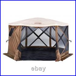 Quick-Set Escape Sky Camper Gazebo Canopy Shelter with Floor, Brown (For Parts)