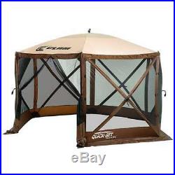 Quick-Set Escape XL Portable Camping Gazebo Canopy Shelter, Brown (Open Box)