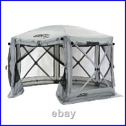 Quick-Set Pavilion Outdoor Gazebo Canopy Shelter Screen Tent, Gray (For Parts)