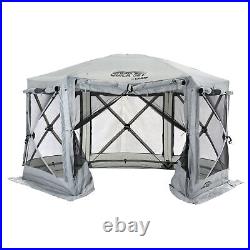 Quick-Set Pavilion Outdoor Gazebo Canopy Shelter Screen Tent, Gray (Open Box)