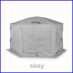Quick-Set Pavilion Outdoor Gazebo Canopy Shelter Screen Tent, Gray (Used)